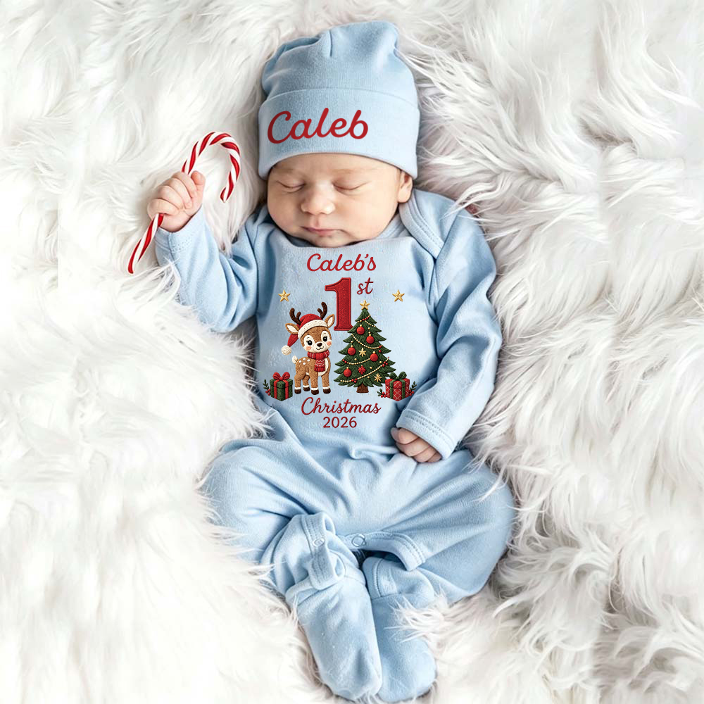 Personalized Baby Cute Design First Christmas Outfit Set | MCGift381