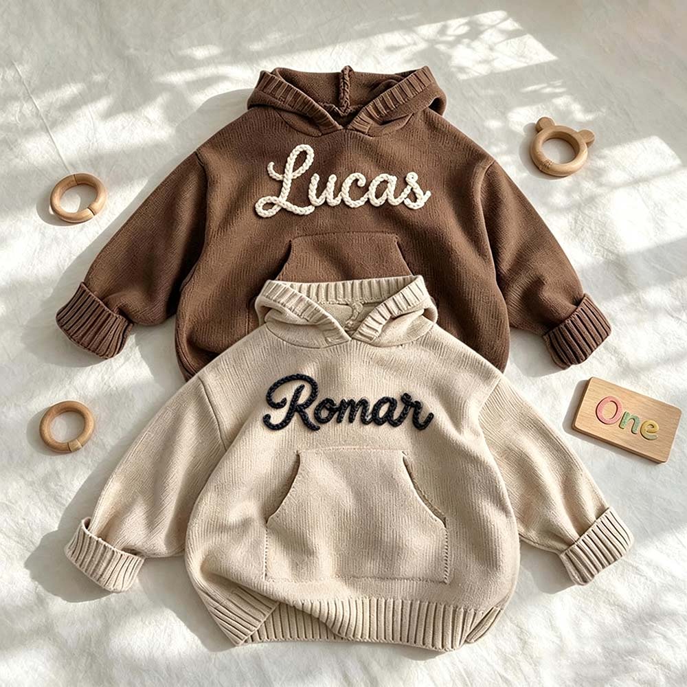 Personalized Hand Embroidered Kids Hoodie Sweater | CWBaby528