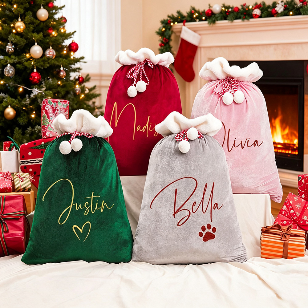Personalized Christmas Velvet Santa Sack for Gifts | MCGift102