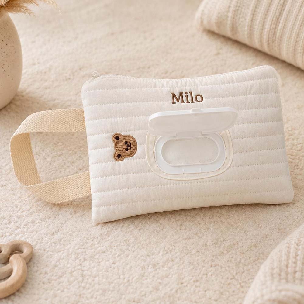 Personalized Embroidered Quilted Baby Wipe Pouch | CWBaby530