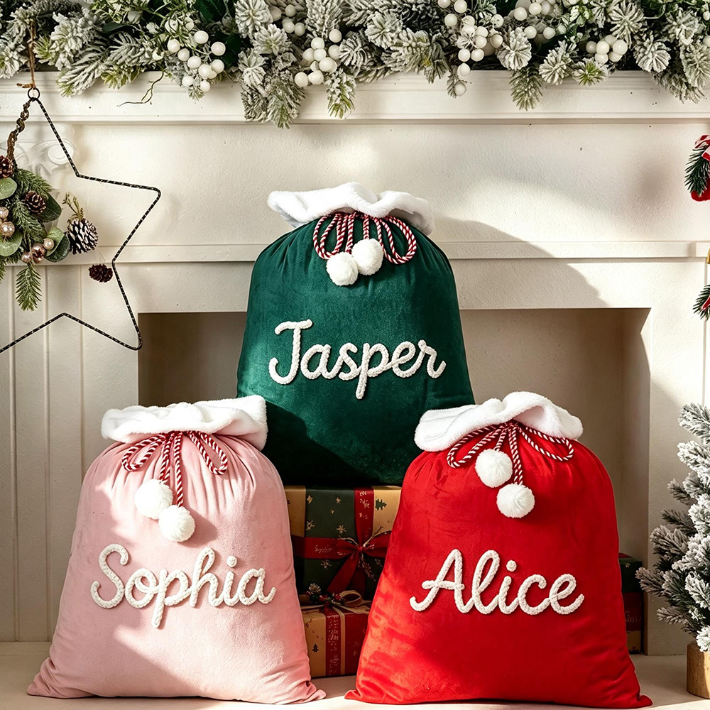 Personalized Large Christmas Velvet Santa Sack for Gifts | MCGift199