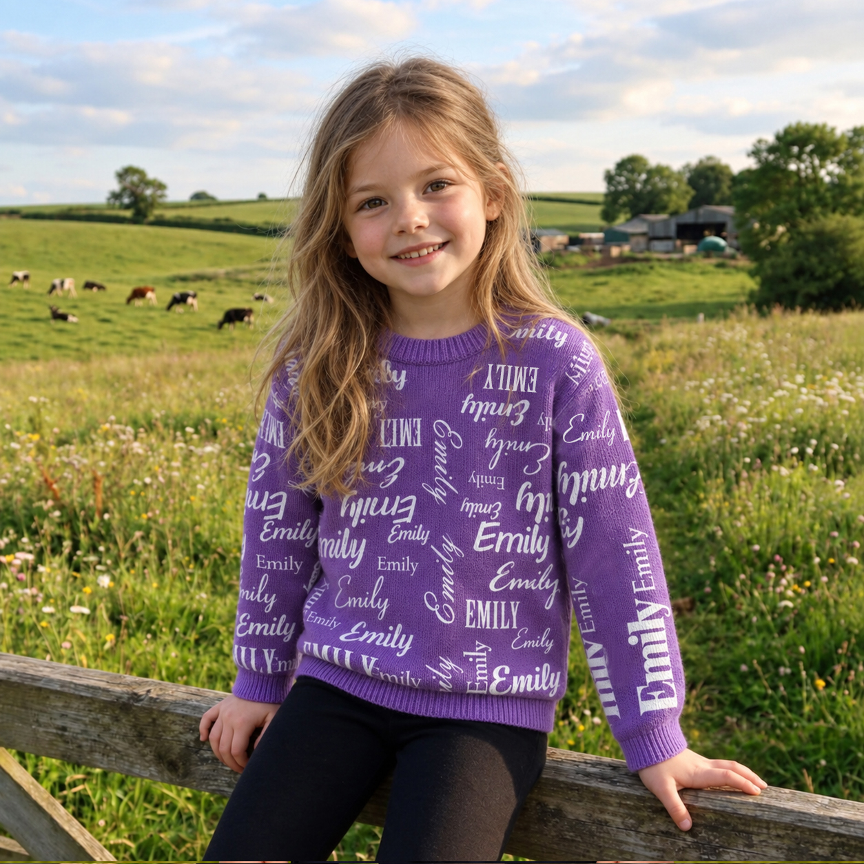 Personalized Lovely Kids Colorful Knit Sweater | CWSweater01