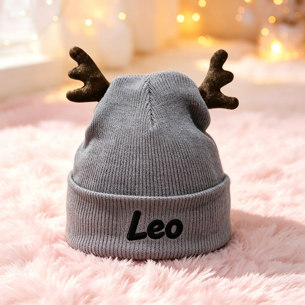 Personalized Embroidery Christmas Pom Pom Beanie For Kids | MCGift416