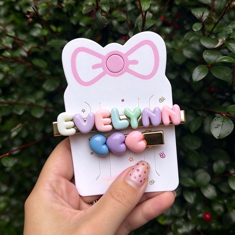 Personalized Girls Colorful Monogram Hair Clip | CWBaby551