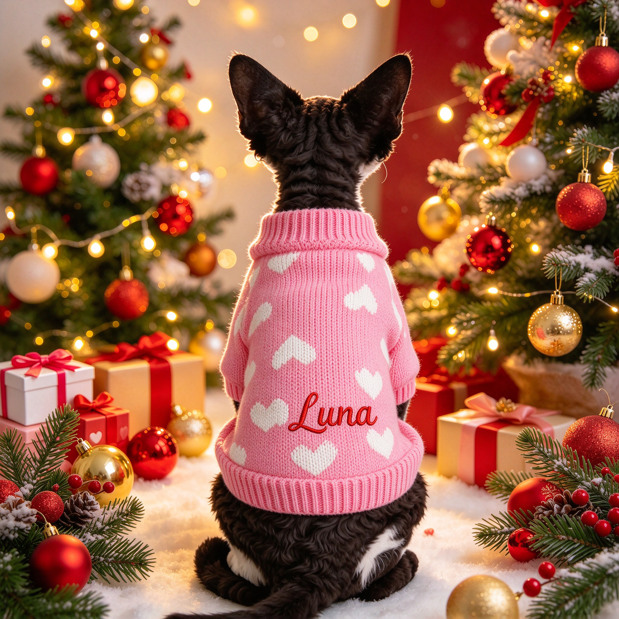 Personalized Embroidered Pets Christmas Knit Sweater | MCGift413