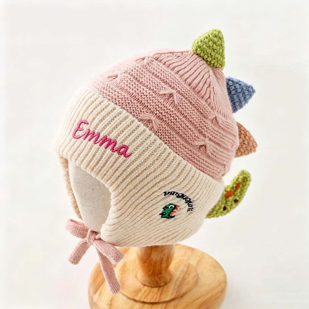 Personalized Embroidered Dinosaur Knit Hat for Kids | HSKid103