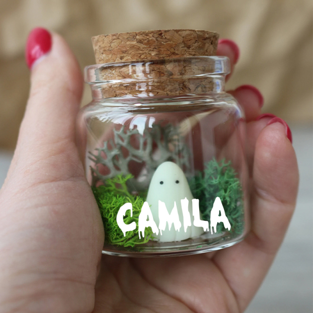 Personalized Ghost In a Bottle Halloween Party Favors | CWHalloween14