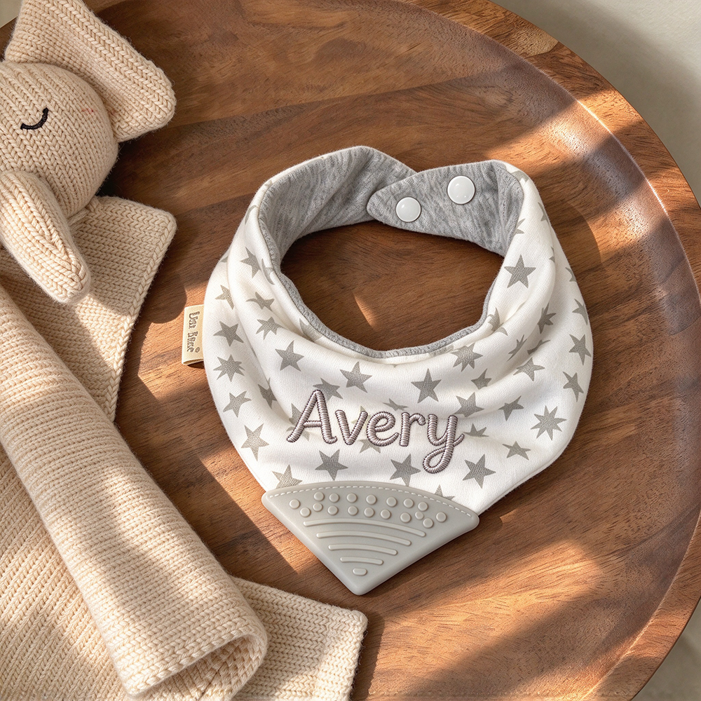 Personalized Embroidered Baby Muslin Cotton Bibs | CWBaby557