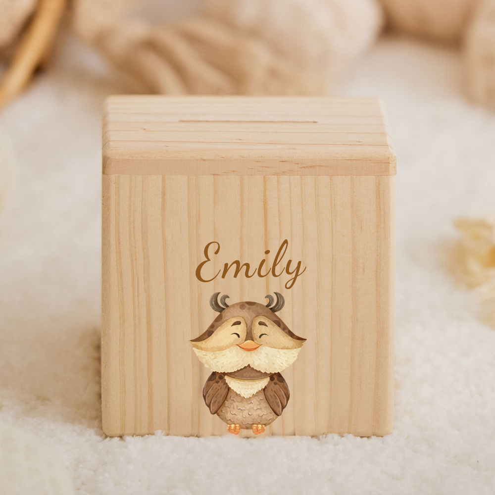 Personalized Kid Cute Animal Wooden Money Boxes