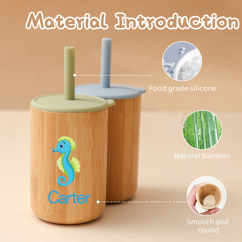 Personalized 5oz Eco-friendly Bamboo & Silicone Non-spill Cup | YouBottle58