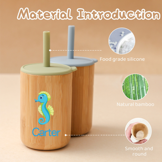 Personalized 5oz Eco-friendly Bamboo & Silicone Non-spill Cup | YouBottle58