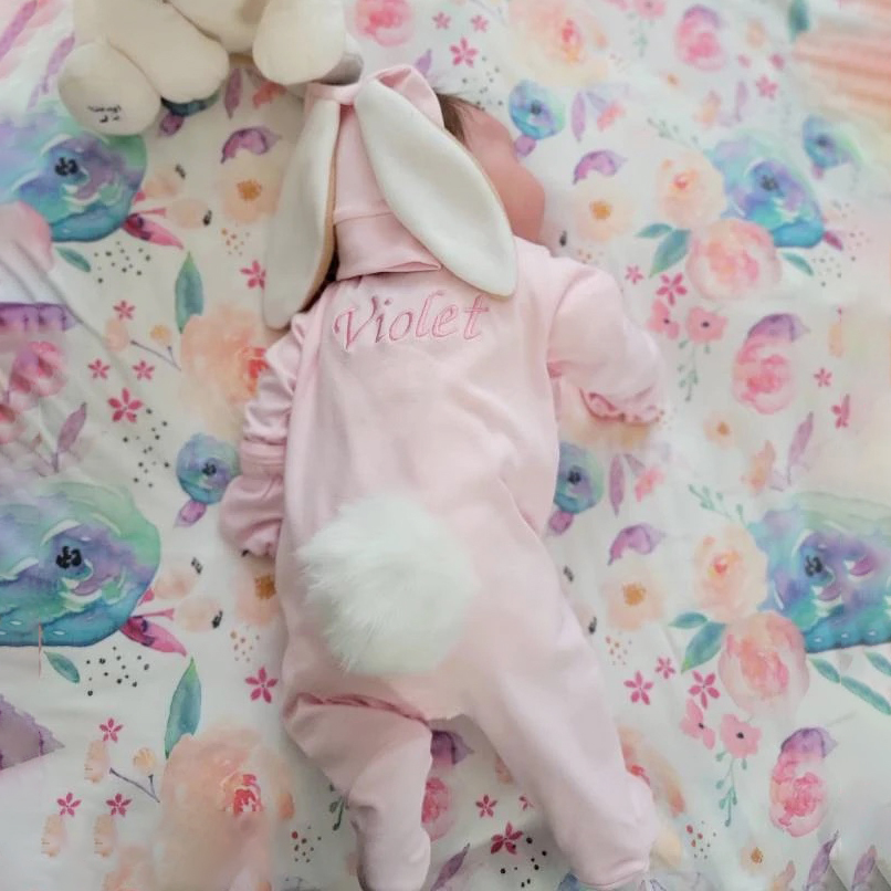 Personalized Embroidery Baby Rabbit Ears Romper | CWbaby85