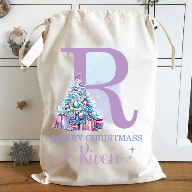 Personalized Name & Initial Christmas Gift Sack | MCGift67