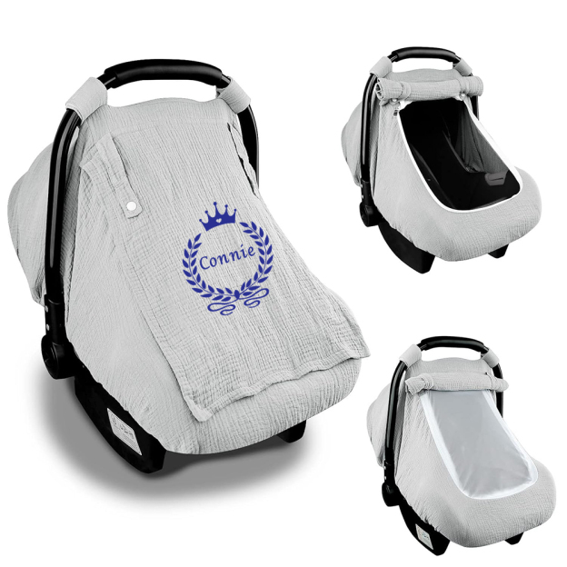 PersonalizedMuslin Car Seat Covers for Babies | CWBaby62
