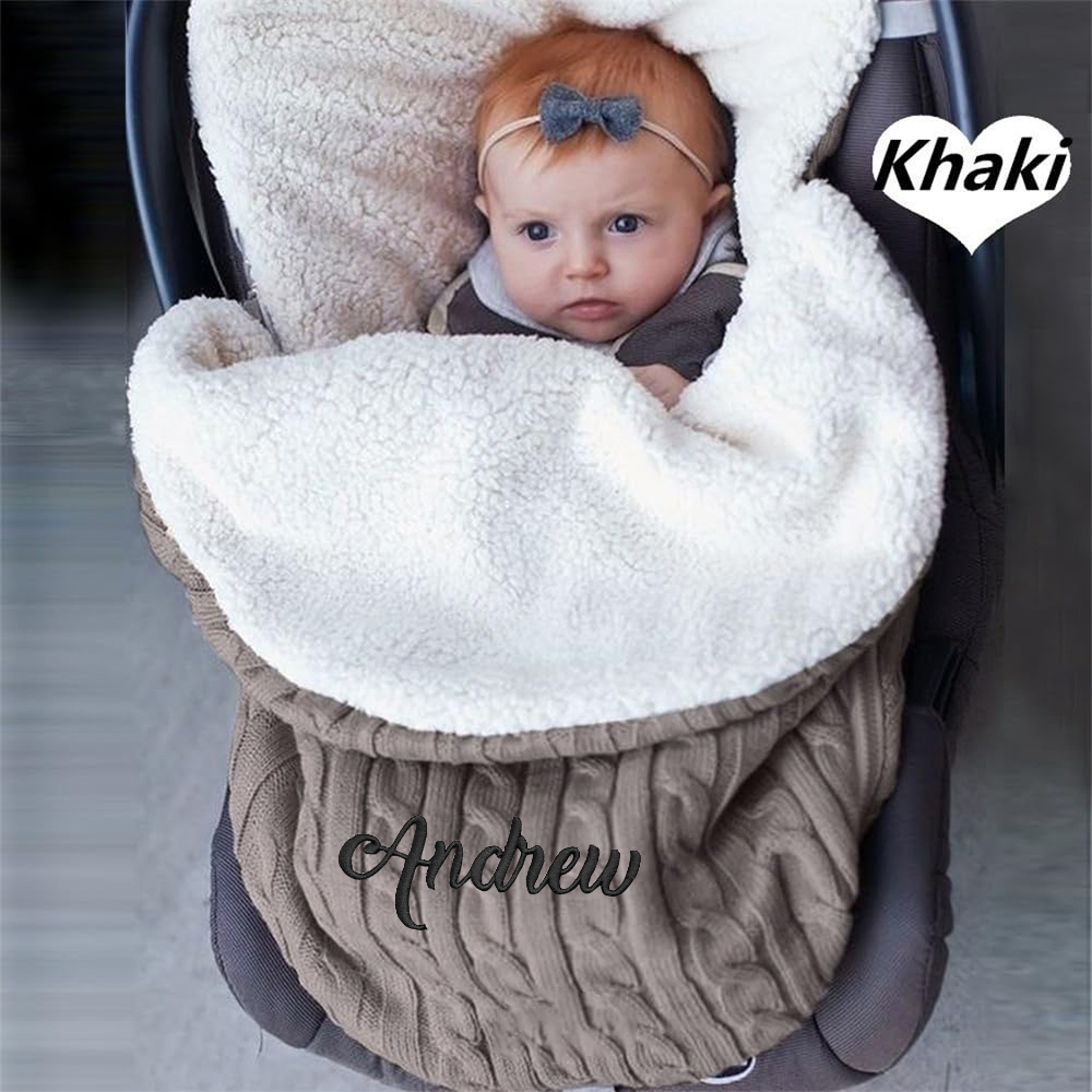 Personalized Embroidery Sherpa Sleeping Bag for Babies | CWBaby93