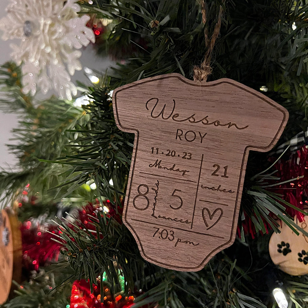 Personalized Baby's First Christmas Wood Ornament | MCGift85