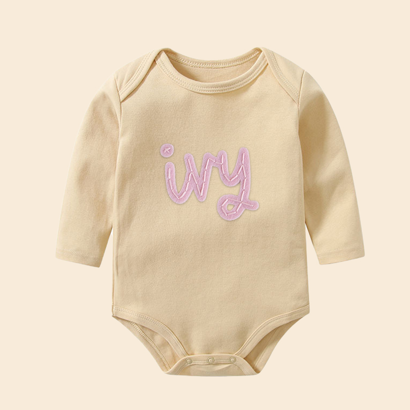 Personalized Hand-Embroidered Baby Cozy Soft Romper | inRomper21