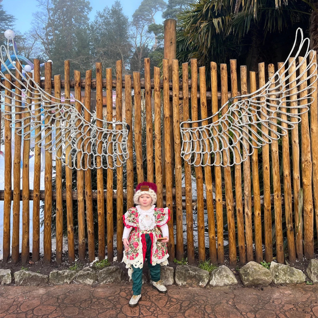 Personalized Leather Patch Chunky Knit Oversized Christmas Hat | MCGift97