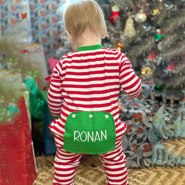 Personalized Embroidery Baby Butt Flap Christmas Pajamas | CWBaby112