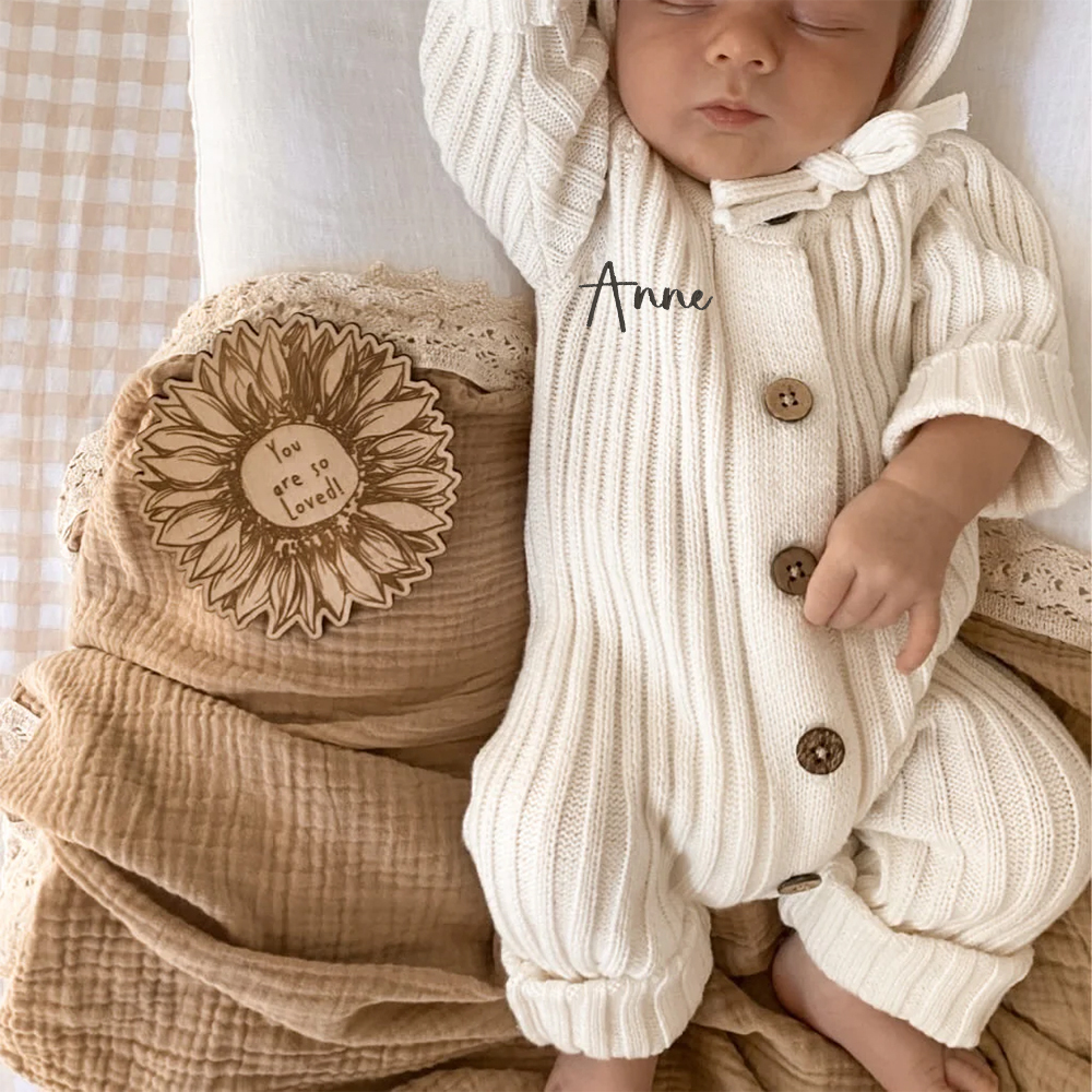 Personalised Baby Milk Ribbed Knit Bodysuit | CWBaby148