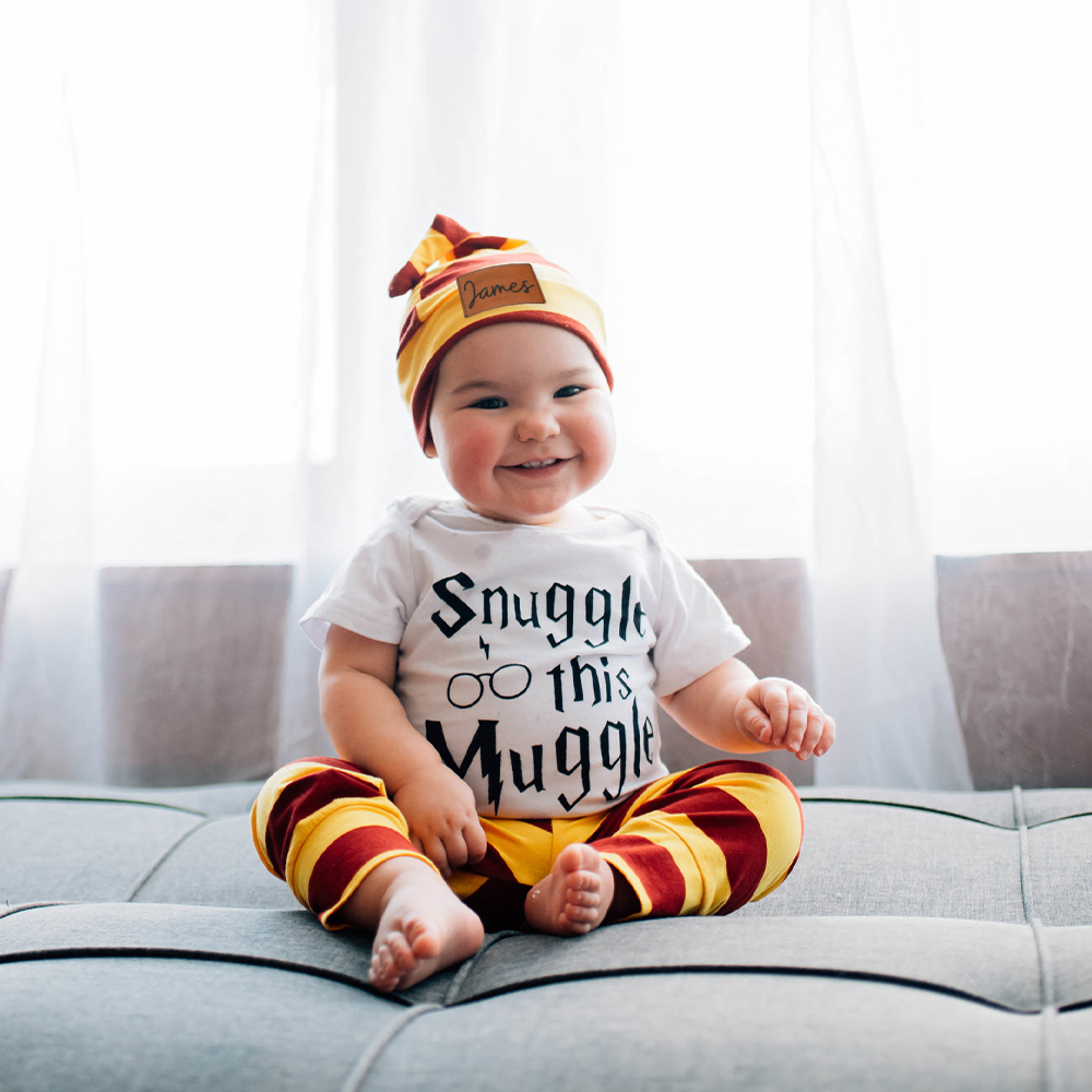 Personalized Baby Snuggle This Muggle 3 Piece Outfit Set | CWBaby169