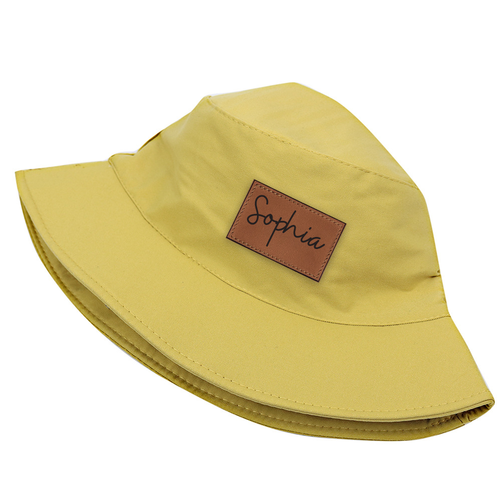 Personalized Kid Leather Patch Bucket Sunbonnet for Comfort & Unique | CWBeach157