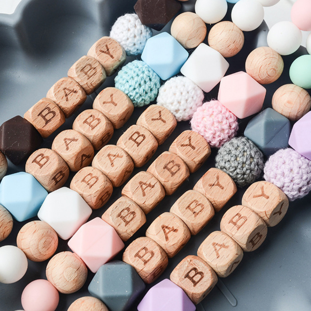 Personalized Baby Pacifier Crochet Bead Clip | CWBaby112