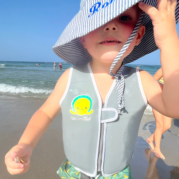 Personalized Embroidery Seersucker Sun Protection Hat | CWBeach161