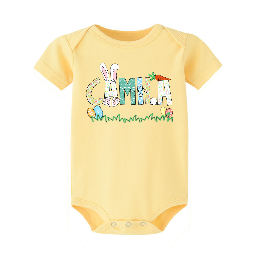 Personalized Baby Cute Easter Bunny Romper | CWEaster51