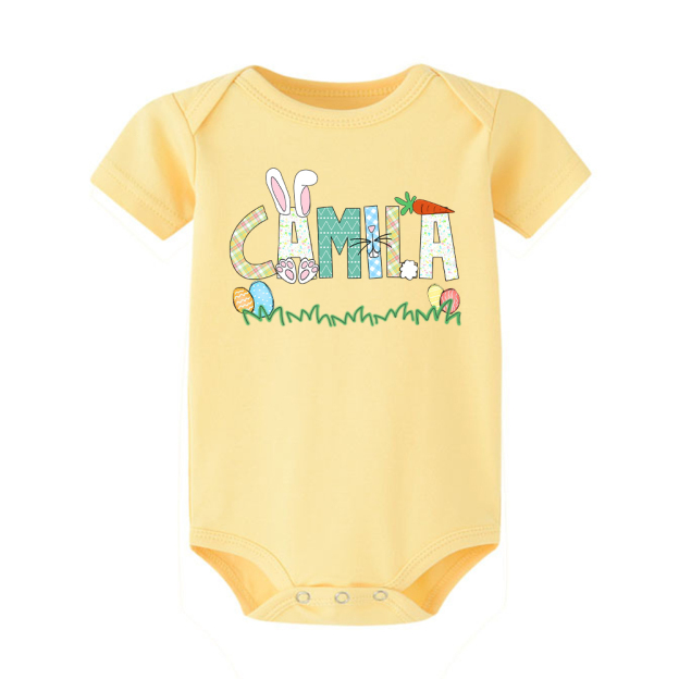 Personalized Baby Cute Easter Bunny Romper | CWEaster51