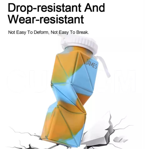 Personalised BPA Free 20oz Food Grade Silicone Foldable Water Bottles | YouBottle80