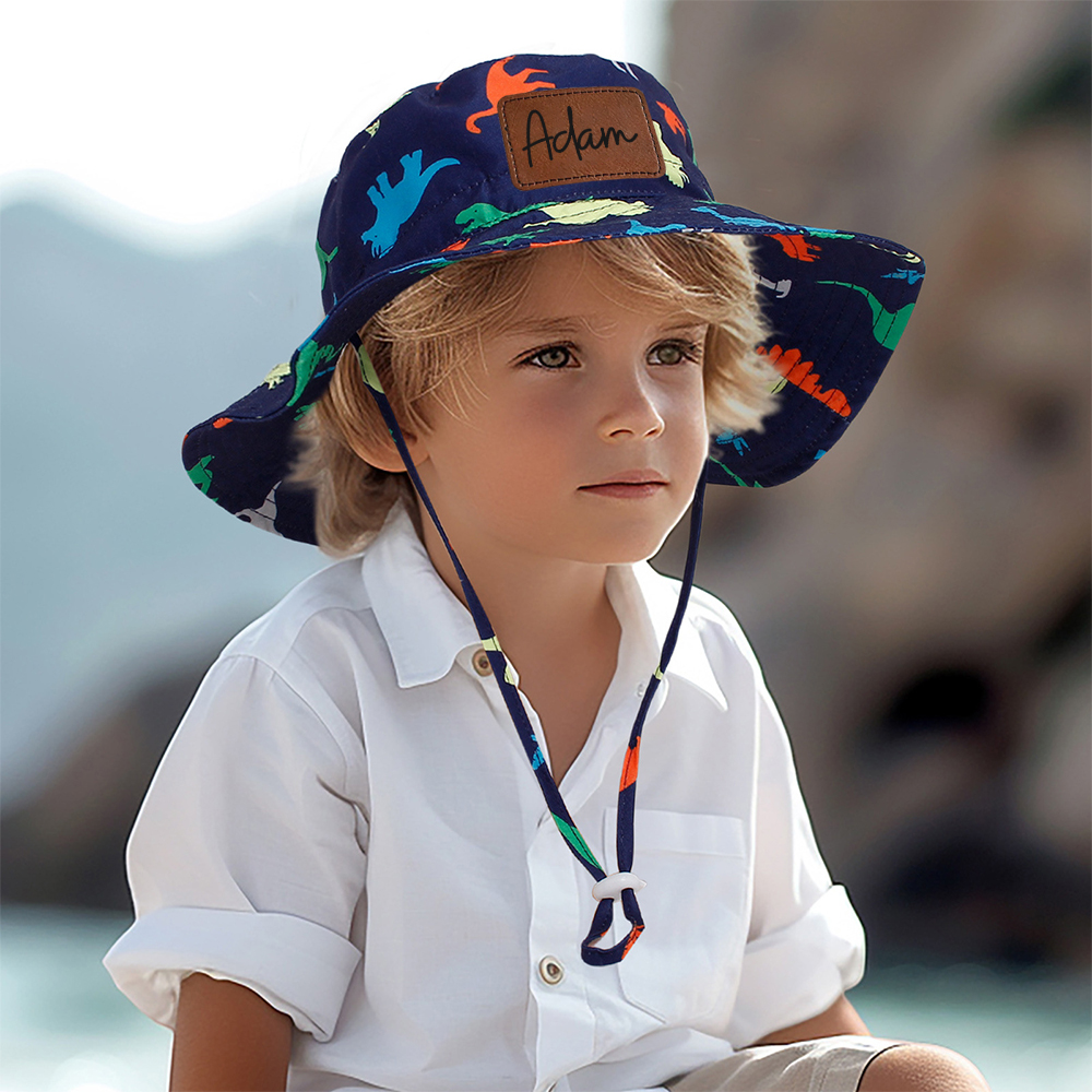 Personalized Leather Patch Cute Bucket Hat for Comfort & Unique | CWBeach174