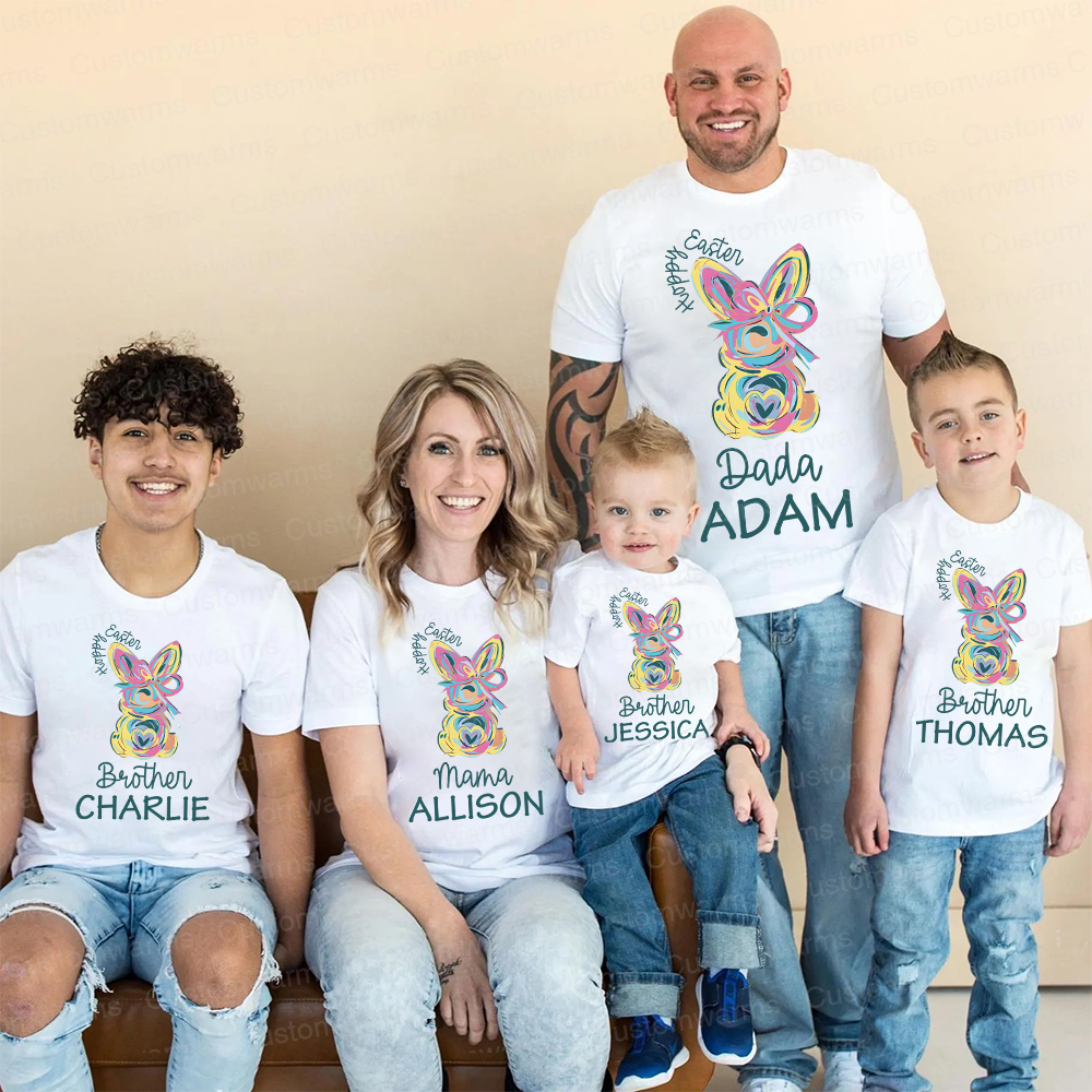 Personalized Family Happy Easter Matching Shirt | CWEaster58