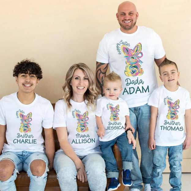 Personalized Family Happy Easter Matching Shirt | CWEaster58