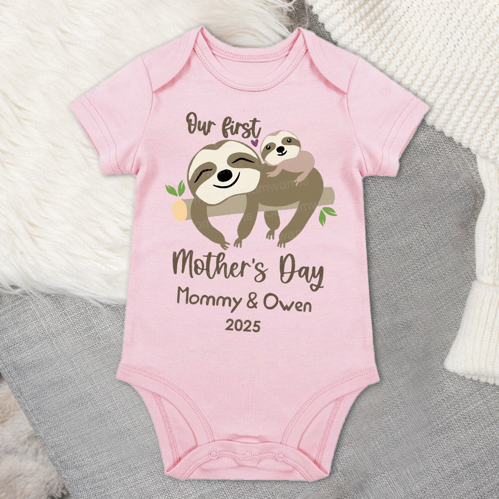 Personalized First Mother's Day Mommy and Baby Outfit | CWFamily33