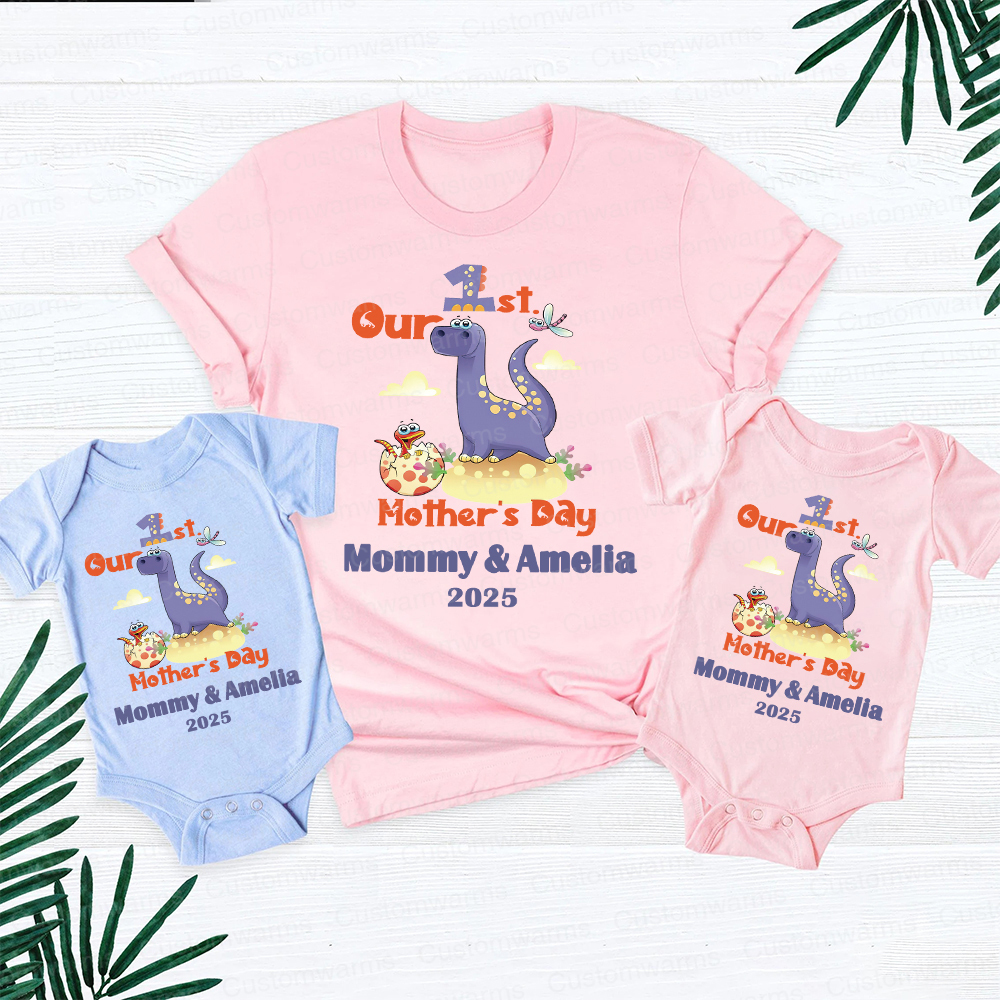 Personalized First Mother's Day Mommy and Baby Outfit | CWFamily36