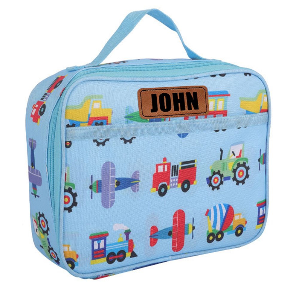 Personalized Kids Leather Patch Cute Lunch Bag