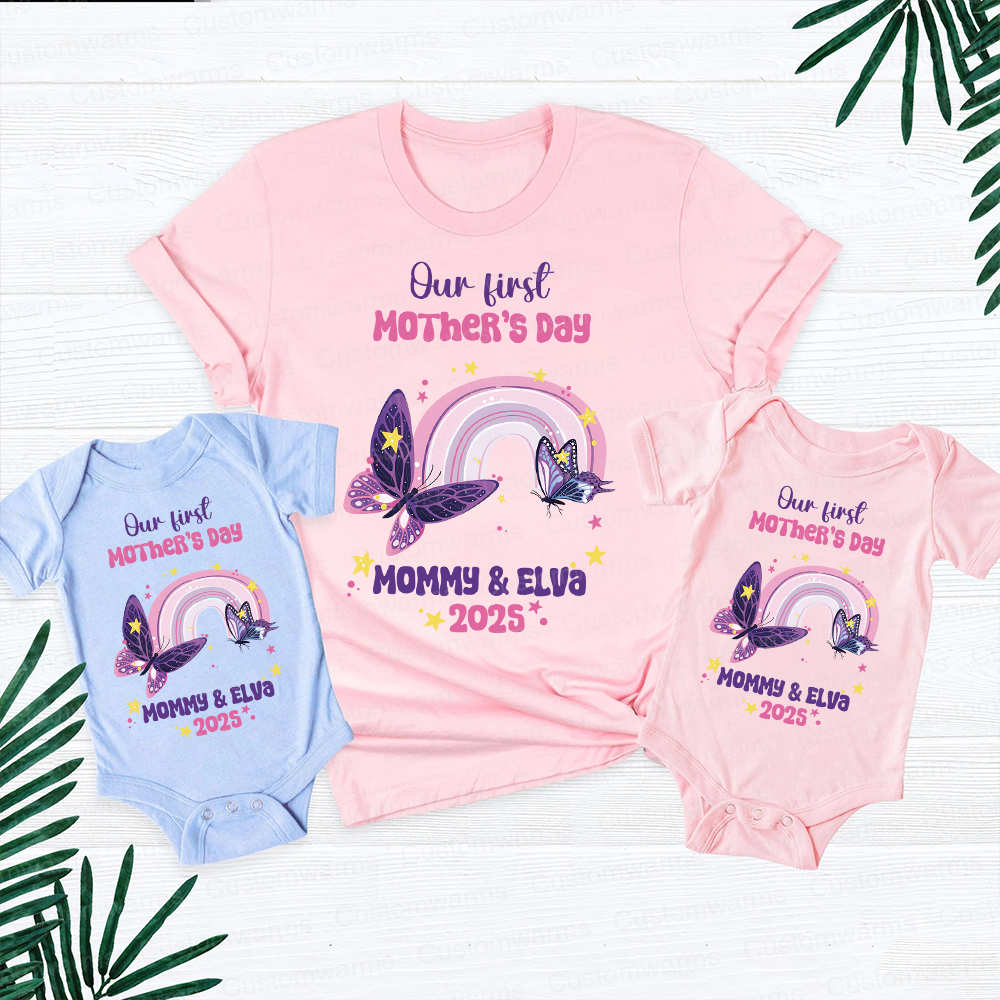 Personalized First Mother's Day Mommy and Baby Outfit | CWFamily38
