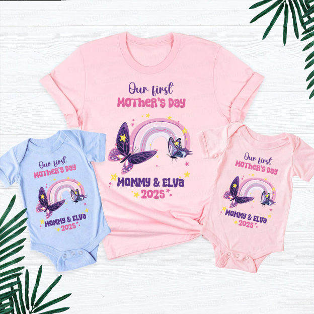 Personalized First Mother's Day Mommy and Baby Outfit | CWFamily38