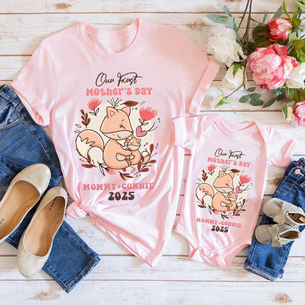 Personalized First Mother's Day Mommy and Baby Outfit | CWFamily40