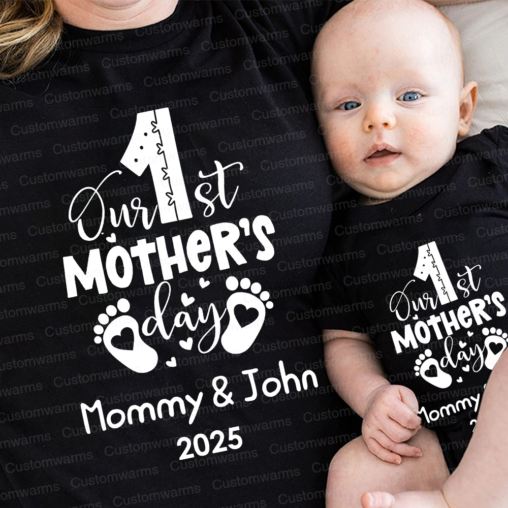 Personalized First Mother's Day Mommy and Baby Outfit | CWFamily20