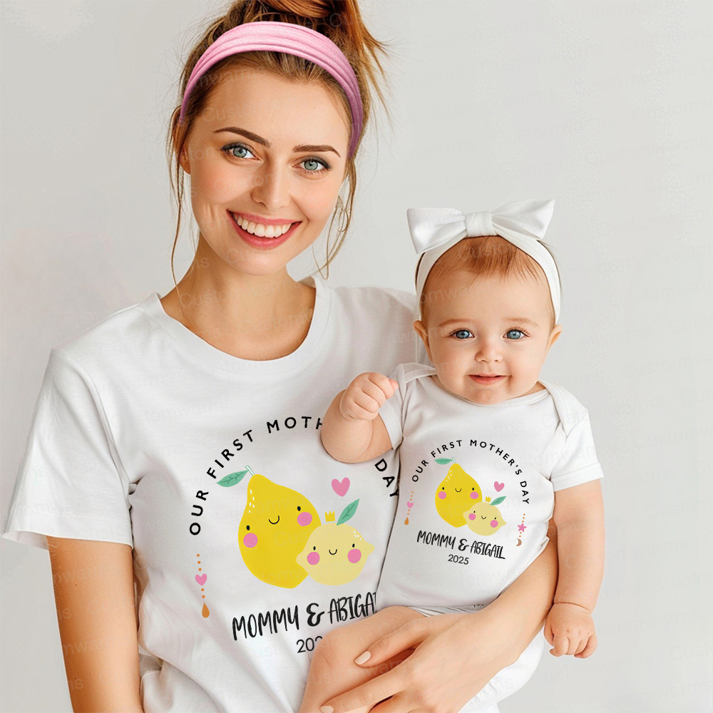 Personalized First Mother's Day Mommy and Baby Outfit | CWFamily22