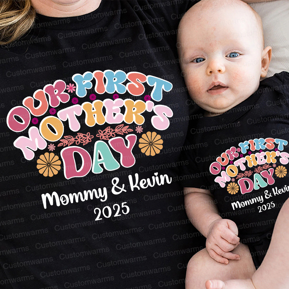 Personalized First Mother's Day Mommy and Baby Outfit | CWFamily24