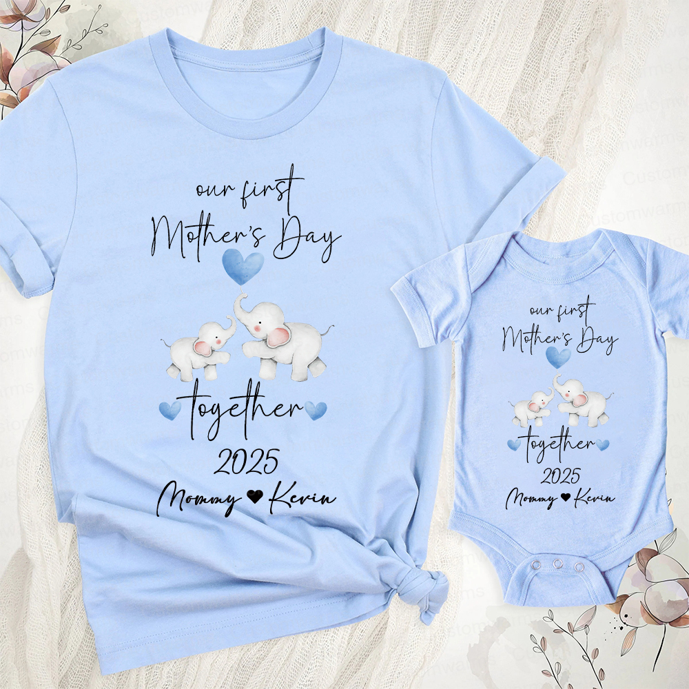 Personalized First Mother's Day Mommy and Baby Outfit | CWFamily26