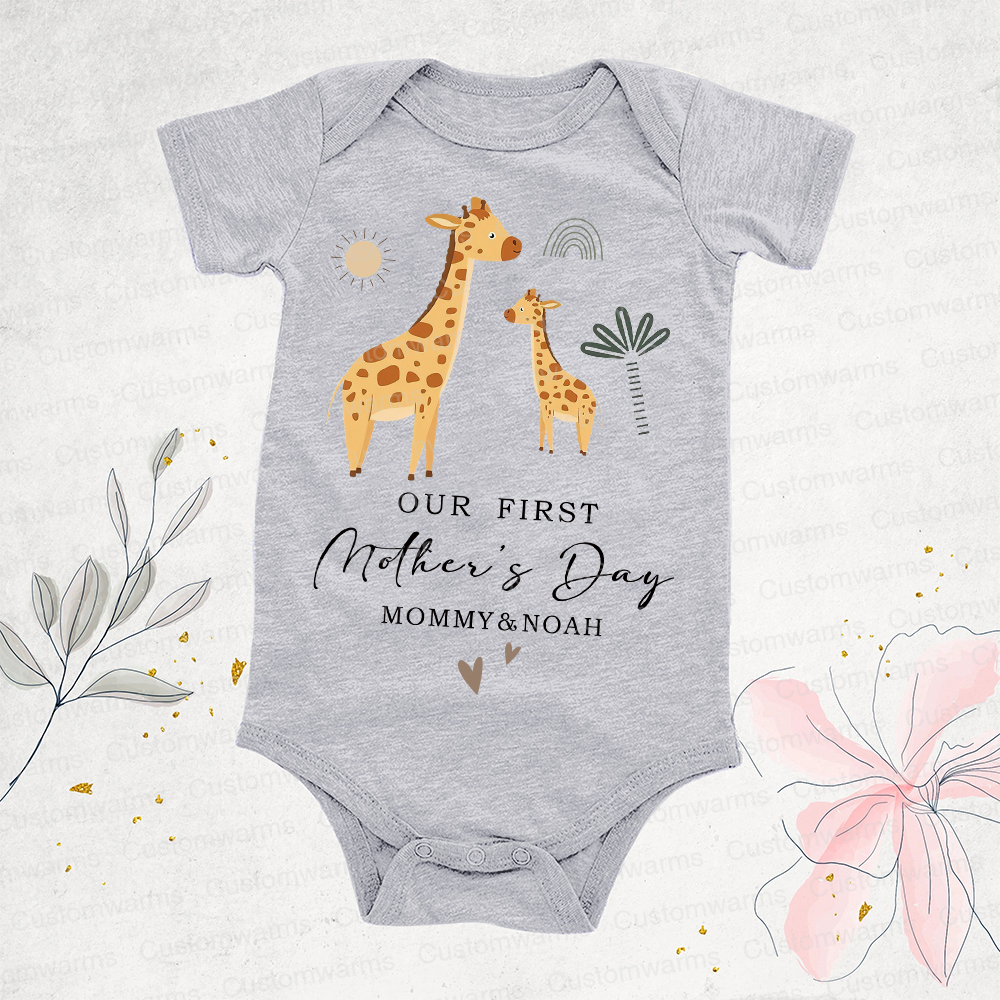 Personalized First Mother's Day Mommy and Baby Outfit | CWFamily28