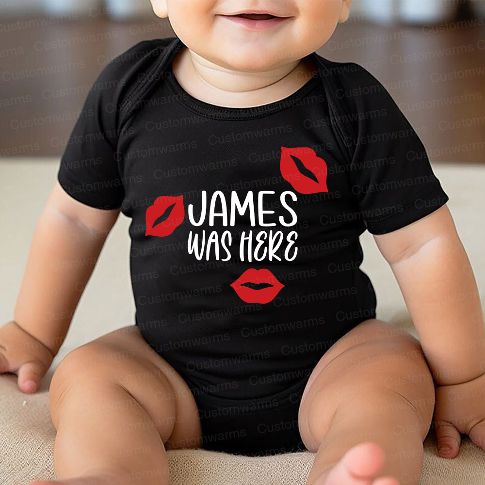 Personalized Baby I Was Here Kisses Romper | CWBaby215