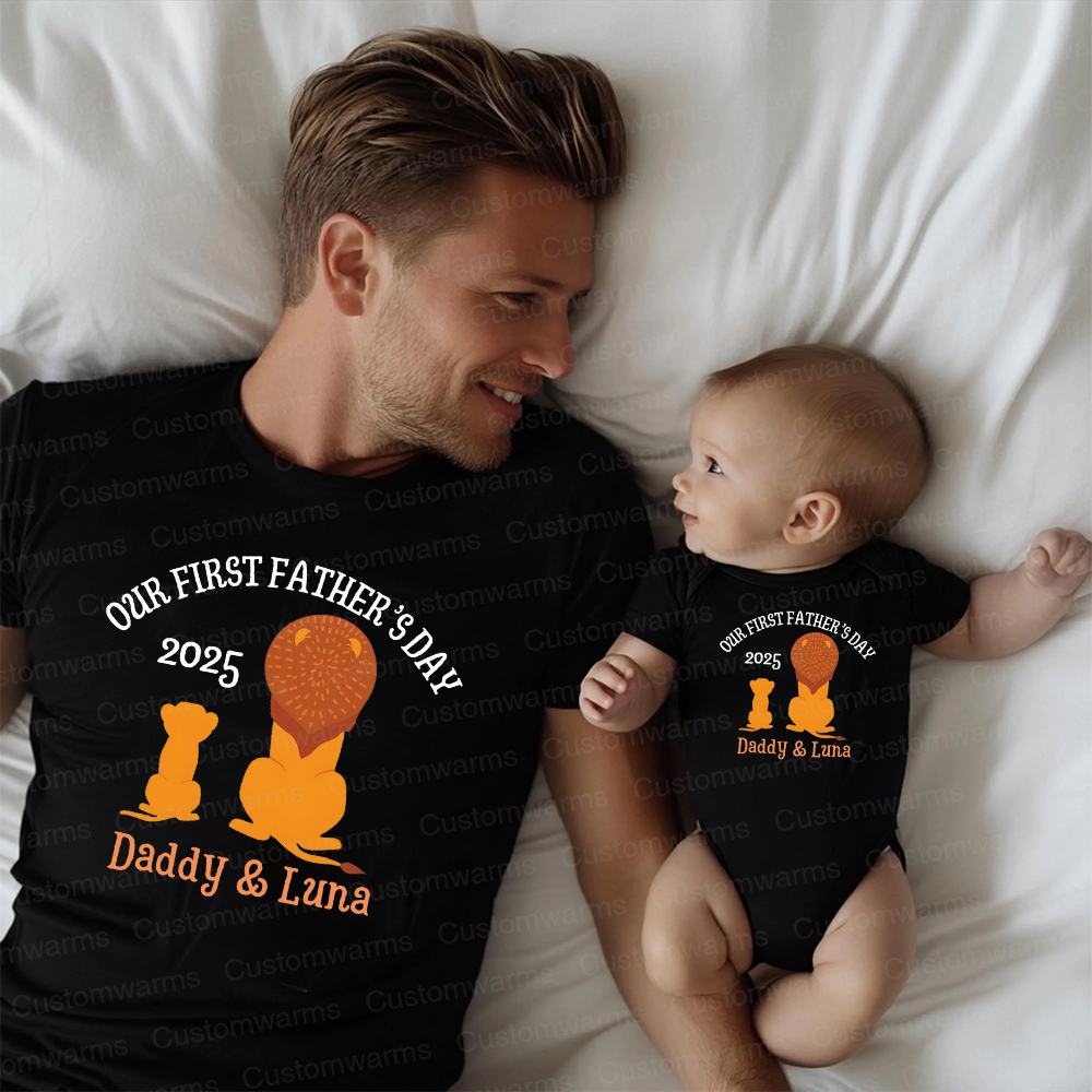 Personalized First Father's Day Daddy and Baby Outfit | CWFamily65