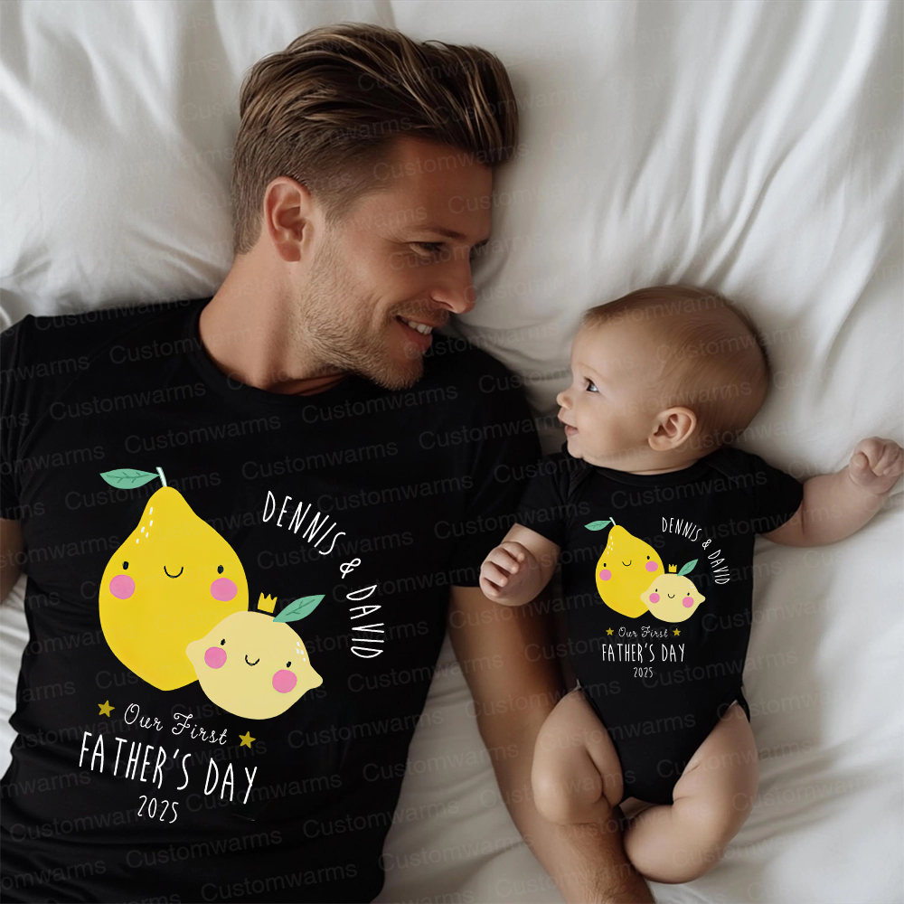 Personalized First Father's Day Daddy and Baby Outfit | CWFamily69