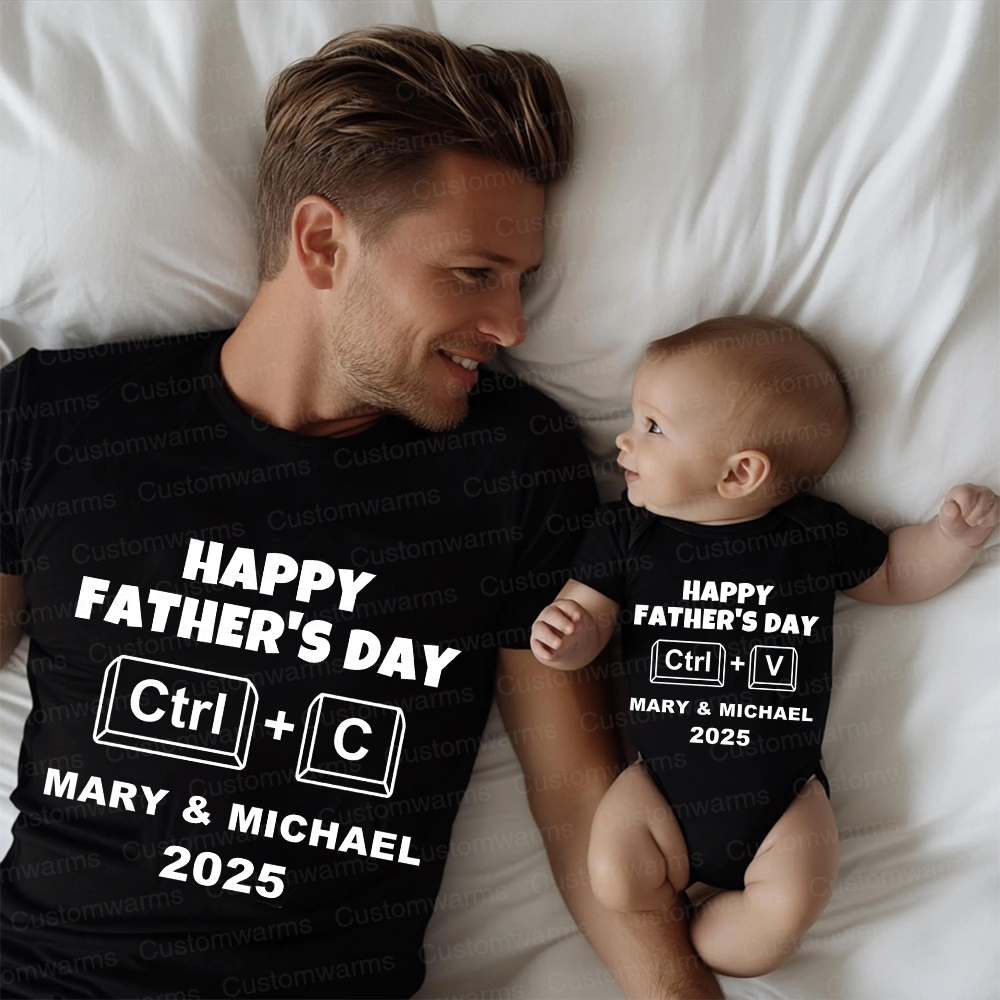 Personalized First Father's Day Daddy and Baby Outfit | CWFamily71