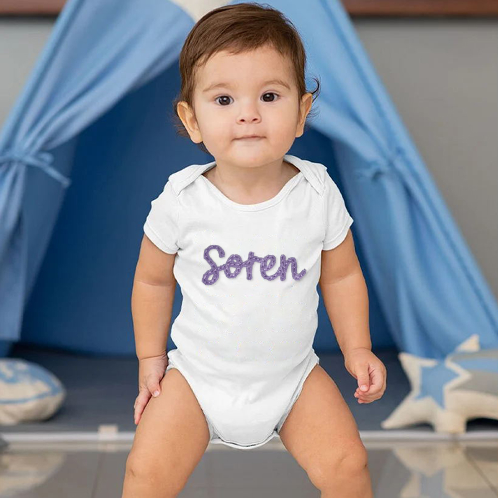 Personalized Hand-Embroidery Baby Cozy Soft Romper | inRomper27